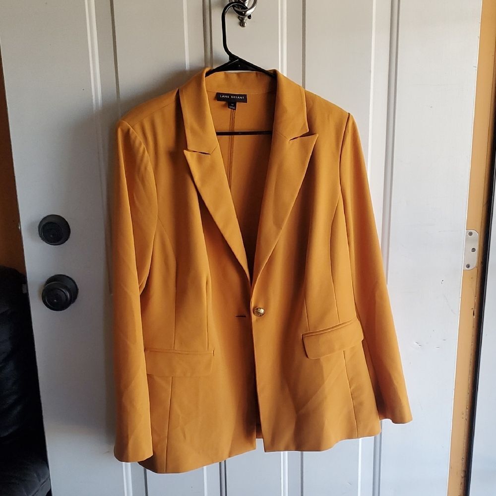 Lane Bryant Mustard Yellow Blazer – Plus Size – Classic Notch Lapel
